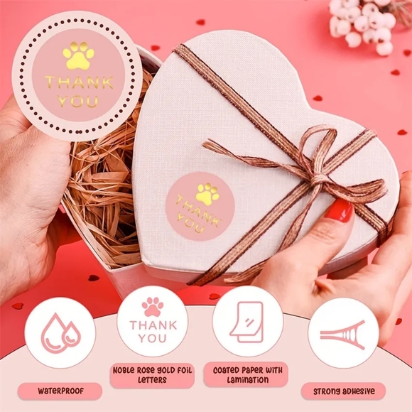 100 - 1.5 Inch Thank You Stickers - Picture 3 of 6